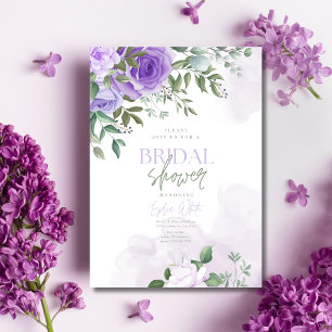 Waterverf Sering Bruiloftsdouche, Lavendel Douche Kaart