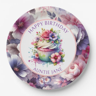 Waterverf Shabby Chic Floral gepersonaliseerd Papieren Bordje