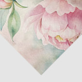 Waterverf shabby chic roze pioenrozen boeket tissuepapier (Detail)