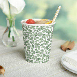 Waterverf Shamrock Clover Patterned Papieren Bekers