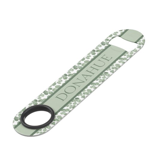 Waterverf Shamrock Clover Patterned Speed Flessenopener (Voorkant Gekanteld)