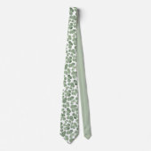 Waterverf Shamrock Clover Patterned Stropdas (Voorkant)