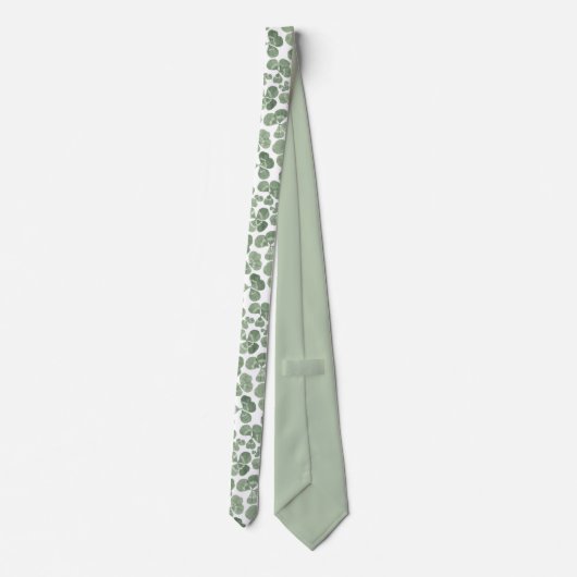 Waterverf Shamrock Clover Patterned Stropdas (Achterkant)