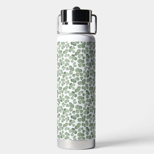 Waterverf Shamrock Clover Patterned Waterfles (Achterkant)