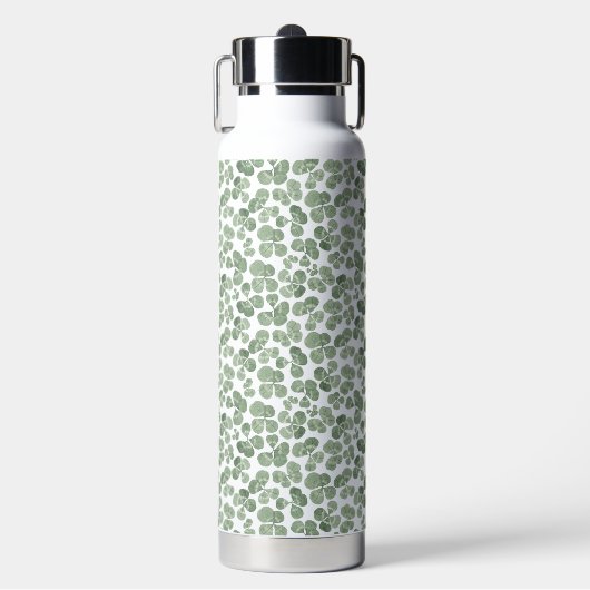 Waterverf Shamrock Clover Patterned Waterfles (Voorkant)