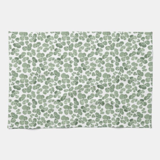 Waterverf Shamrock Clover St. Patrick's Day Theedoek (Horizontaal)