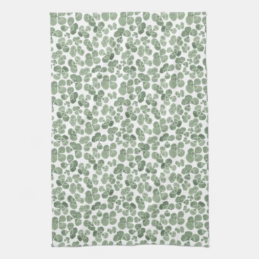Waterverf Shamrock Clover St. Patrick's Day Theedoek (Verticaal)