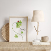 Waterverf Shamrock Lucky Poster