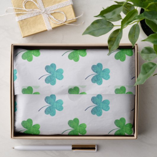 Waterverf Shamrock Pattern Tissuepapier (Geschenk)