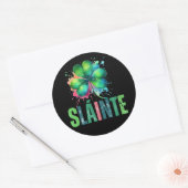 Waterverf Shamrock - Sláinte - St Patrick Day Ronde Sticker (Envelop)