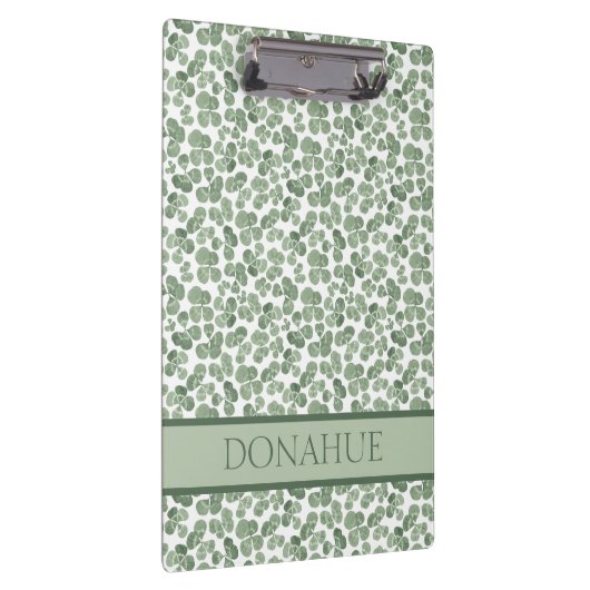 Waterverf Shamrock St. Patrick's Clover Patterned Klembord (Rechts)