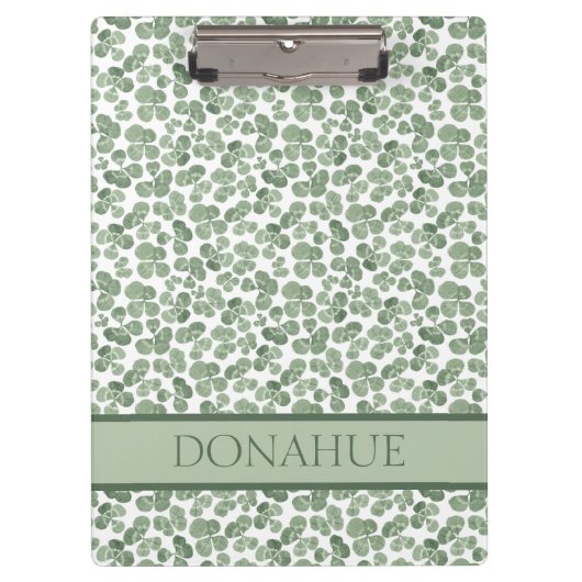 Waterverf Shamrock St. Patrick's Clover Patterned Klembord (Voorkant)