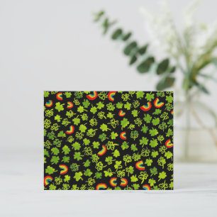Waterverf Shamrocks & Rainbows Irish St Patty's Briefkaart