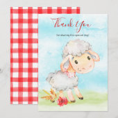 Waterverf Sheep Boerderij Hartelijk dank Bedankkaart (Voorkant / Achterkant)