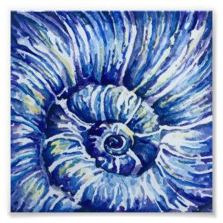 Waterverf Shell foto afdrukken Afdruk