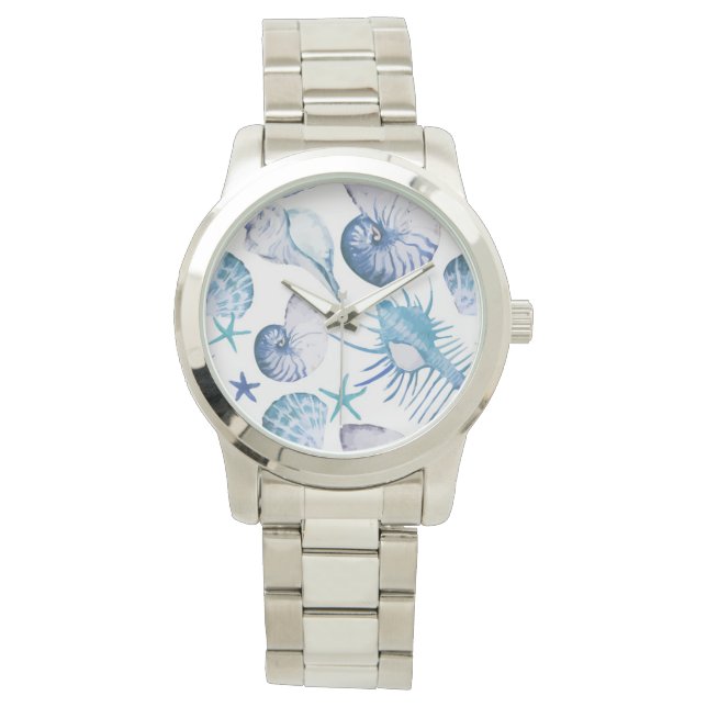 Waterverf Shells Horloge (Voorkant)