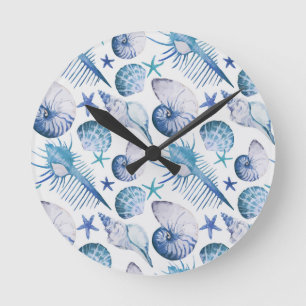 Waterverf Shells Ronde Klok