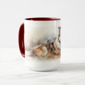 Waterverf Sheltie Mok (Voorkant links)