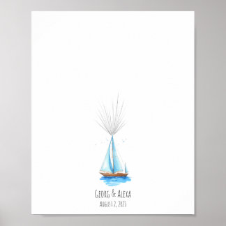 Waterverf Ship Fingerprint Gastenboek Poster