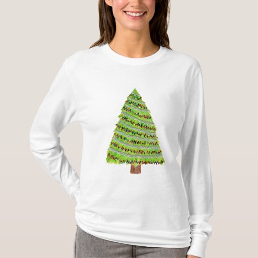 Waterverf Shirt kerstbomen (Voorkant)