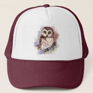 Waterverf Shocted Cute Little Owl Bird Trucker Pet