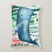 Waterverf Sierkussen walvis Accent Kussen (Voorkant(Verticaal))