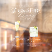 Waterverf Signature Drink Wedding Bar Sign Cling Raamsticker (Vel 2)
