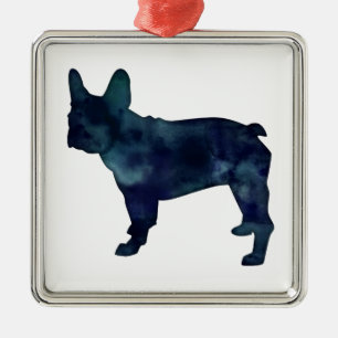 Waterverf Silhouette (Bulldog Black) Metalen Ornament