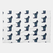 Waterverf Silhouette Hondenras Theedoek (Horizontaal)