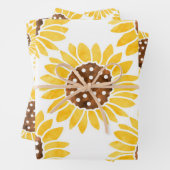 Waterverf Silhouette Sunflower Patroon Inpakpapier Vel (In situ)