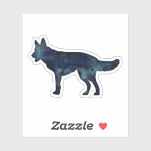 Waterverf Silhouette van Shepherd Black Sticker