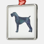 Waterverf Silhouette van Wirehaire Pointer Metalen Ornament (Links)