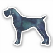 Waterverf Silhouette van Wirehaire Pointer Sticker (Voorkant)