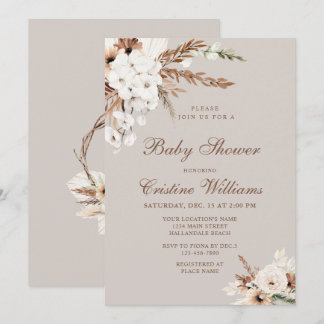 Waterverf Simple Elegant Boho Baby shower Kaart
