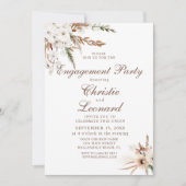 Waterverf Simple Elegant Boho Engagement Party Kaart (Voorkant)