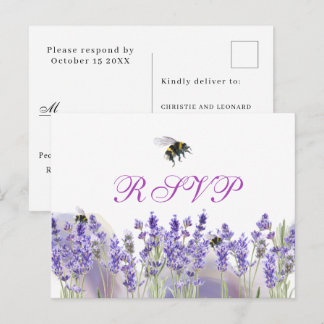 Waterverf Simple Elegant Boho Wedding RSVP Briefkaart