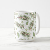 Waterverf Simple Green Leaf kerstfeestdag Wra Koffiemok (Voorkant rechts)