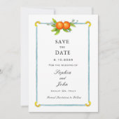 Waterverf  sinaasappel behalve datum save the date (Voorkant)