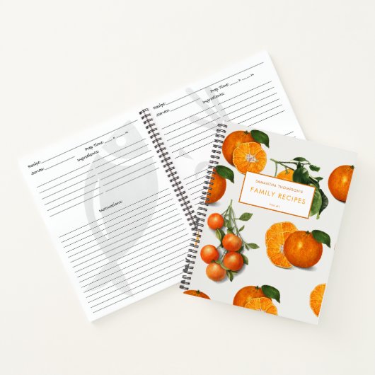 Waterverf  Sinaasappel Citrus Recipe Notitieboek (Binnen)