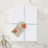 Waterverf Sinaasappel Lily Floral Art Moederdag Cadeaulabel (Met Touw)