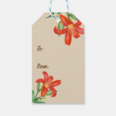 Waterverf Sinaasappel Lily Floral Art Moederdag Cadeaulabel (Achterkant)