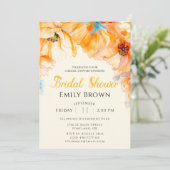 Waterverf Sinaasappel Poppy Bloom vrijgezellenfees Kaart (Staand voorkant)