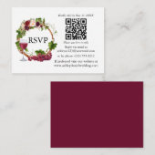 Waterverf sinaasappeldruiven met QR RSVP Informatiekaartje (Voorkant / Achterkant)