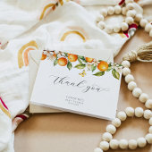 Waterverf Sinaasappels Baby shower dank u kaart