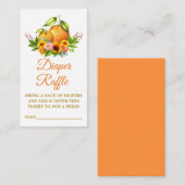 Waterverf Sinaasappels Bloemendouche Luier Raffle Informatiekaartje (Voorkant / Achterkant)