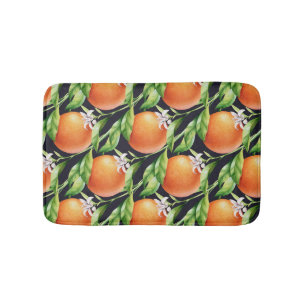 Waterverf Sinaasappels: Citrus naadloos patroon Badmat
