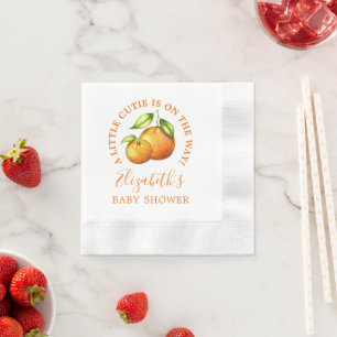 Waterverf Sinaasappels Een klein Baby shower Cutie Servet
