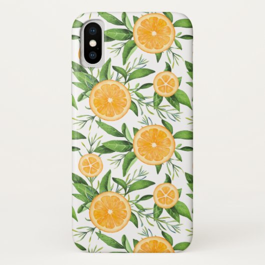 Waterverf Sinaasappels en gebladerte Case-Mate iPhone Case (Achterkant)