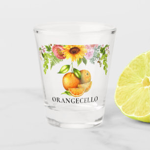 Waterverf Sinaasappels Floral Greenery Orangecello Shot Glas
