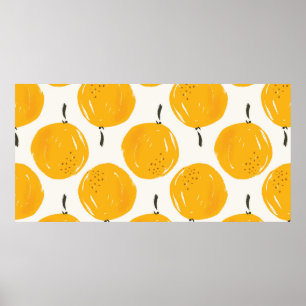Waterverf sinaasappels handgeschilderd poster